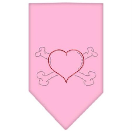 UNCONDITIONAL LOVE Heart Crossbone Rhinestone Bandana Light Pink Small UN802702